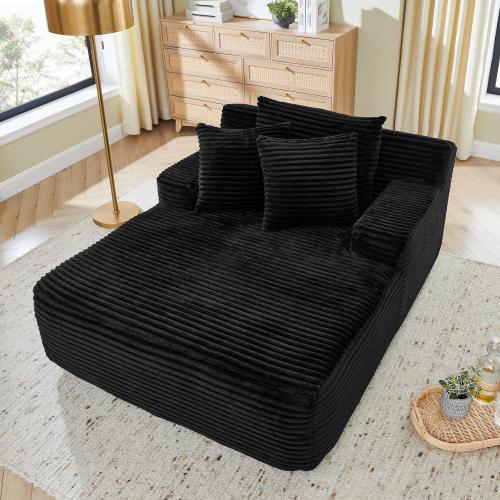 【June Deals Gifts】 37‘’ Lazy Sofa Lounge Chair with 3 Pillows - No Assembly Required, Fluffy Velvet Fabric, Modern Design for Living Rooms and Bedrooms 【June Deals Gifts】 37‘’ Lazy Sofa Lounge Chair with 3 Pillows - No Assembly Required, Fluffy Velvet Fabric, Modern Design for Living Rooms and Bedrooms