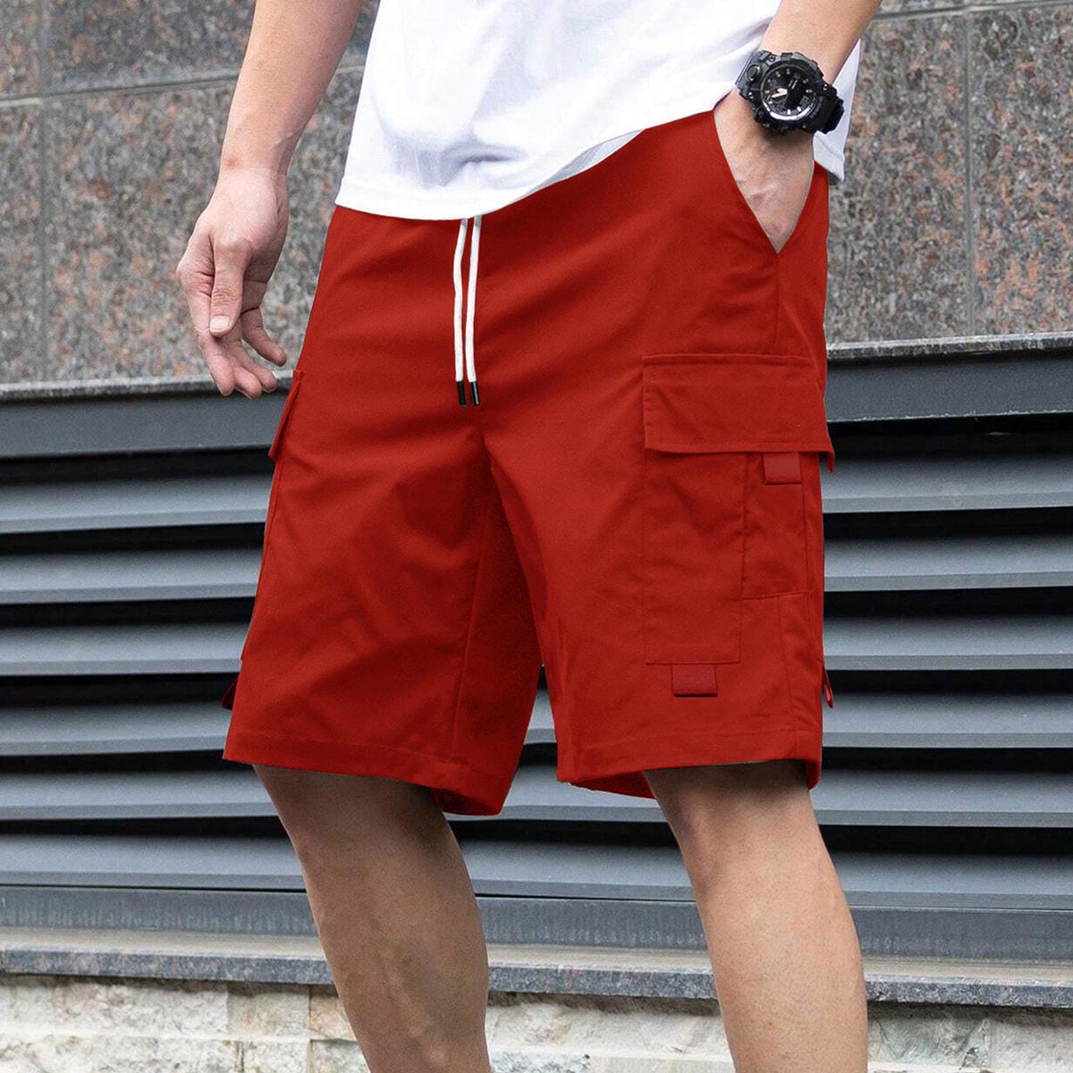 Men’s lightweight cargo shorts, new for summer, available in a 3-pack. Drawstring waist, breathable fabric—ideal for summer outdoor fitness and casual wear. Features slanted front pockets. Fashionable, multifunctional casual shorts with a street-style des Men’s lightweight cargo shorts, new for summer, available in a 3-pack. Drawstring waist, breathable fabric—ideal for summer outdoor fitness and casual wear. Features slanted front pockets. Fashionable, multifunctional casual shorts with a street-style des