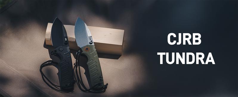CJRB Tundra Pocket Knife, 3.78'' D2 Steel Black PVD Blade and G10 Handle Folding Knife for Men Women Camping Hiking, J1966 Black