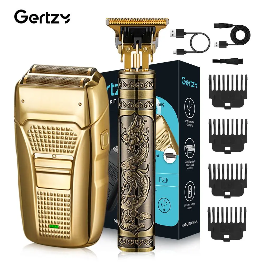 Rechargeable Electric Shaver Kit, Professional Cordless Hair & Beard Trimmer for Men, Great for Stylists, Barbershops, Salons & Home Use, Haircut Trimmer & Hair Clipper Set, Cordless Trimmers Kit
