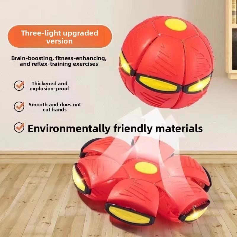 LibLibai Optional 2-piece Flying Saucer Deformation Ball Set - Bouncy & Stomp Balls with Transforming Disc - 14cm Thickened Upgrade for Outdoor Play - Educational Parent-Child Interaction Toy - Ideal Christmas Gift