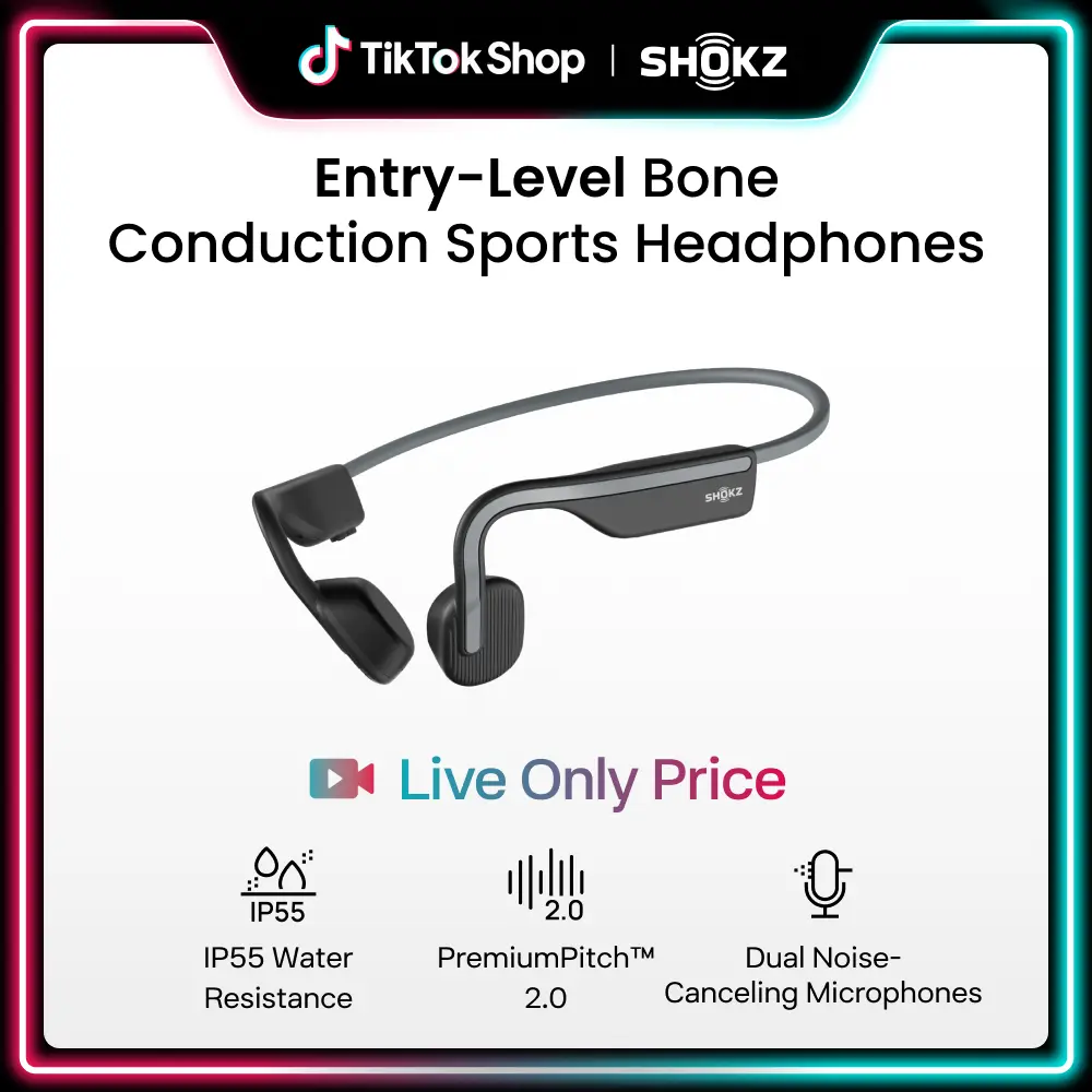 【Live only】SHOKZ OpenMove - Open-Ear Bluetooth Sport Headphones, Bone Conduction Wireless Earphones, Sweatproof for Running and Workouts