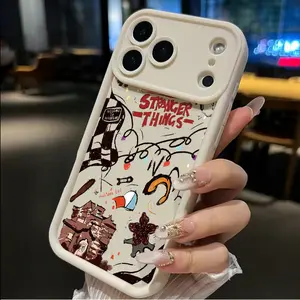 Playful Stranger Things Doodles Print Phone Case Soft TPU Bumper Protective Case for iPhone Samsung Galaxy Models 17Pro Max Air 16 15Plus 14 13 12 11 XR XS S25 S24 S23 S22