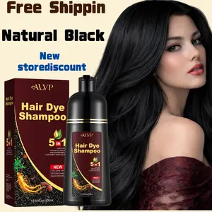 2026 ALVP  New Wine Red 5-in-1  Dye Shampoo | 100% Gray Coverage | Nourishing & Long Herbal Hair Dye Ginseng