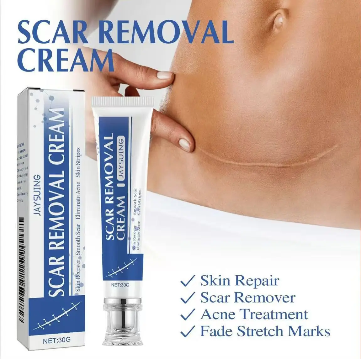 2 Professional Scar Removal Gels, AdvancedSilicone Scar Removal Cream for Burn,Acne OldScar Removal Cream for Face & Body I FadesDark Scars,back to school