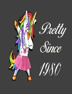 USED-Pretty Since 1980: Dabbing Unicorn Girl Woman Undated Journal 7.44 x 9.69 173 Pages Notebook by Cutey, Family (Paperback)