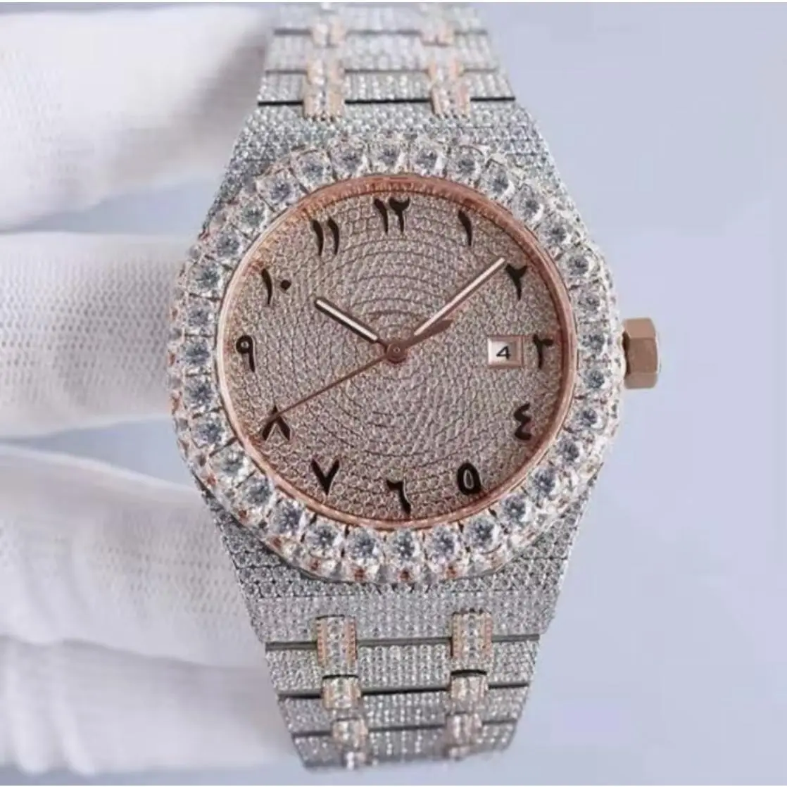 2026 Must-Have Iced Out Bling Men's Automatic Waterproof High-Quality Fashion Unisex Wristwatch