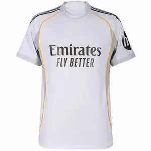 RMA White Home Stadium Shirt 2025-26, 2025/2026 White Color RMA Home Short Sleeve Soccer Jersey Top