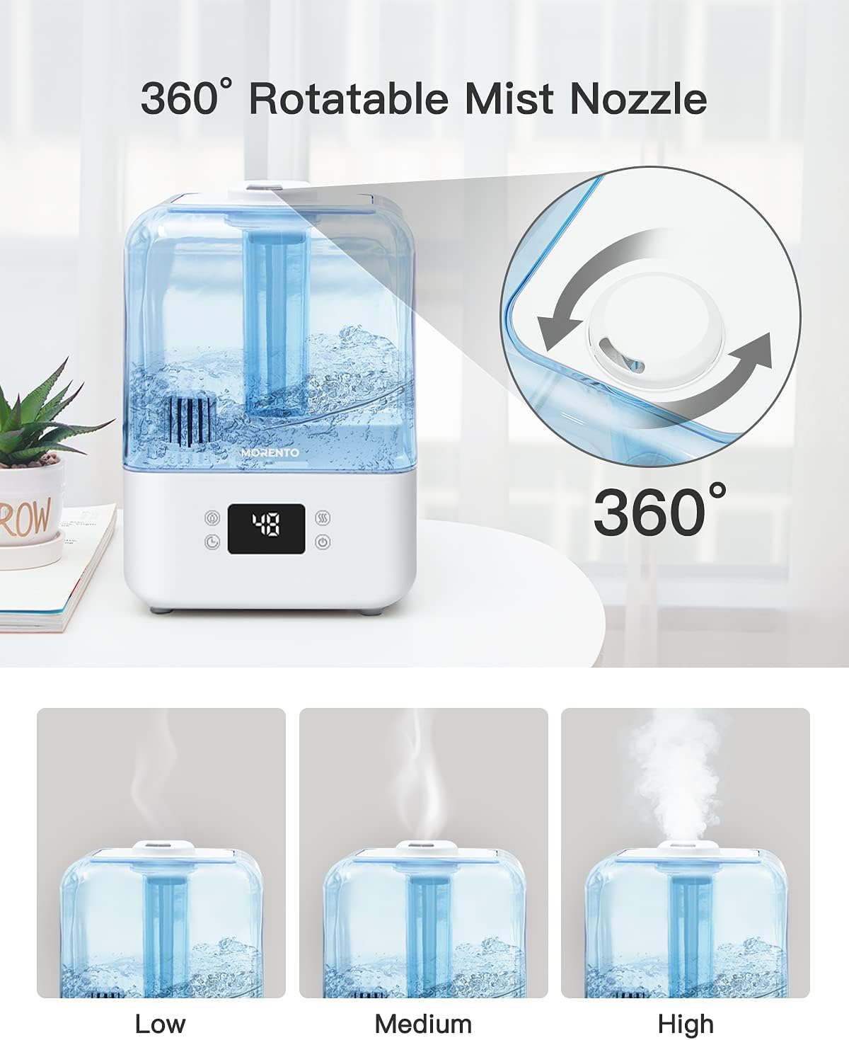 Chivalz 4L&6L Humidifier & Air Purifier with Top-Fill Design, Remote Control, Cool Mist Humidifier with 360° Nozzle, 2-IN-1 Oil Diffuser for Bedroom, Home, Baby Nursery & Plants, Household Appliances#TikTokShopBlackFriday