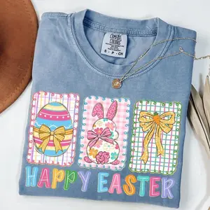 Comfort Colors Easter Retro Stamps TShirt, Happy Easter T-Shirt, Christian Easter T-Shirt, Coquette Religious Easter Tee