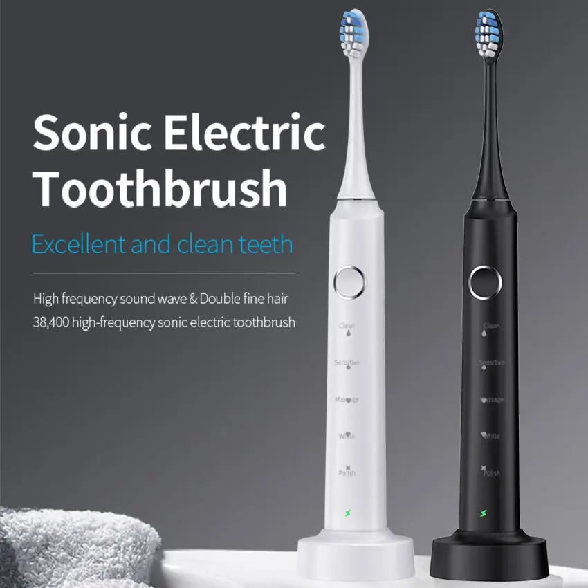Landot Sonic Electric Toothbrush for Adults, Daily, Sensitive, Cleansing, 5 Cleaning Modes, High Frequency Vibration, Rechargeable Smart Timer, Full Oral Care & Whitening