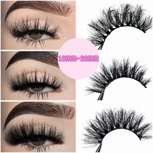 Fluffy 18mm-20mm Faux Mink Eyelashes 1 Pair False Strip Wispy Lashes