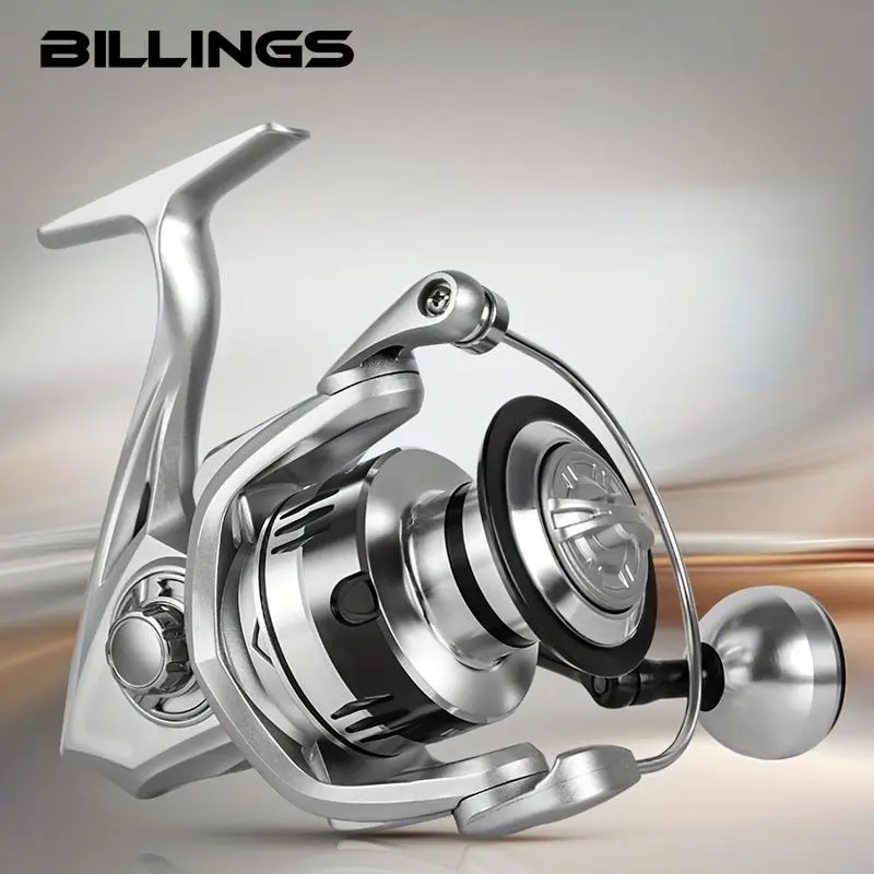 Billings WK 1000-7000 Series Spinning Reel, 5.2:1 Gear Ratio, 12 kg/26 lb Max Drag, Metal Line Cup and Handle, Durable Metal Fishing Reel for Freshwater and Saltwater Fishing, Fishing Accessories Tackle and Equipment, Fishing Supplies