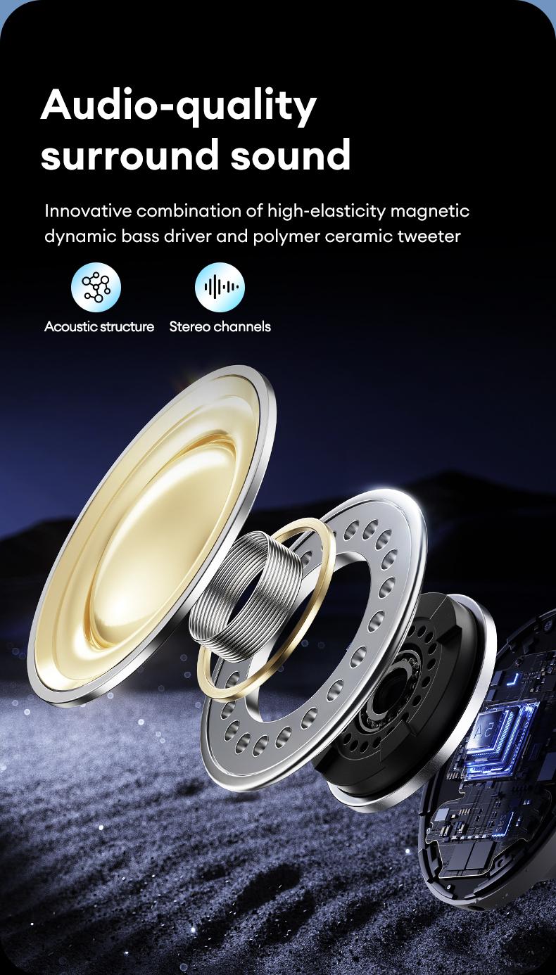 HYUNDAI G06 Bone Conduction Neckband Wireless Earphones with Bluetooth 5.4, Enhanced Surround Sound, 360° Flexible Bending, Lightweight & Comfortable Fit, Ultra-Long Battery Life, Wireless Headphones for Music, Calls & Sports