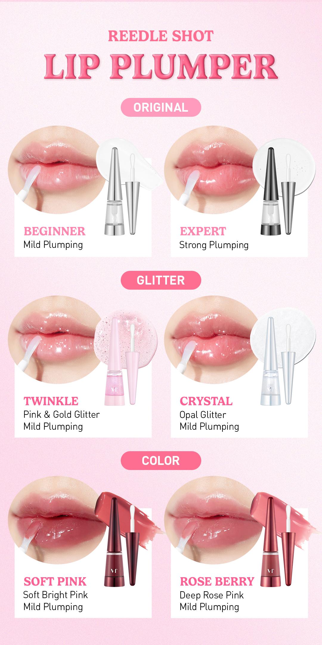[VT Official] Viral Reedleshot Lip Plumper gloss lips, VT Reedle Shot Lip Plumper Expert, Beginner, Colored Lip Plumper, Spiculed Lip plumper, Lip plump korean skincare products, kbeauty viral Comfort Glossy Lipgloss Makeup, Volufiline