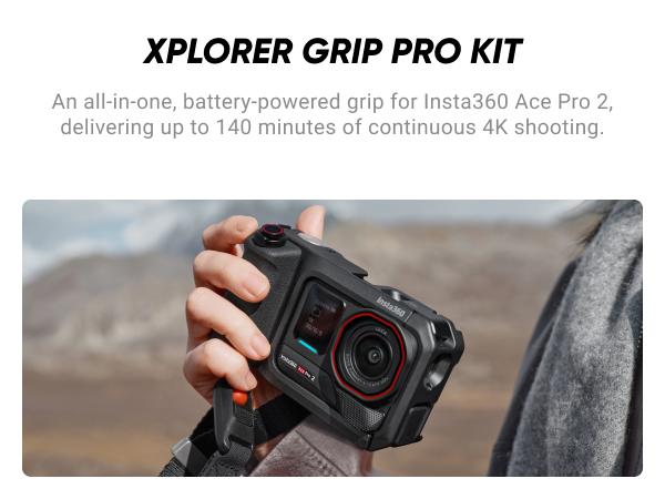 Insta360 Ace Pro 2 Flash Print Bundle - 8K Waterproof Action Camera Co-Engineered with Leica, 1/1.3" Sensor, Dual AI Chip, Leading Low Light, Xplorer Grip Pro Kit for Street Photography