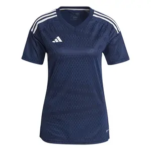 adidas Womens Tiro23 Competition Match V Neck Short Sleeve Jersey Soccer Cleats  - Blue
