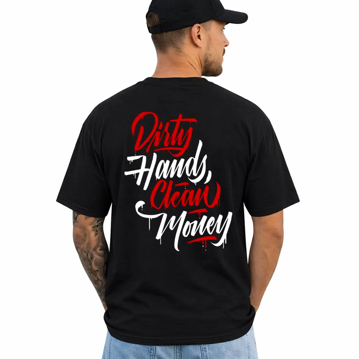 Dirty Hands Clean Money Lightweight Coton Shirt, Blue Collar Work Graphic Design Tee, Mechanic Shirt, Construction Worker Gift, Tradesman T Shirt, Short Sleeve Printed Graphic Shirt, Daily Casual Cotton Menswear