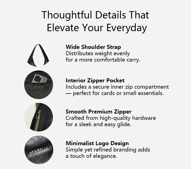 NEWBELLA Luna Pro Shoulder Bag in PU Leather - Sleek Solid Color Top Handle Bag with Zipper Closure for School & Commute - 48x12x44 cm dealsforyoudaysFallFreshness