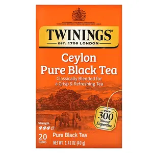 Twinings Pure Black Tea, Ceylon , 20 Tea Bags, 1.41 oz (40 g)