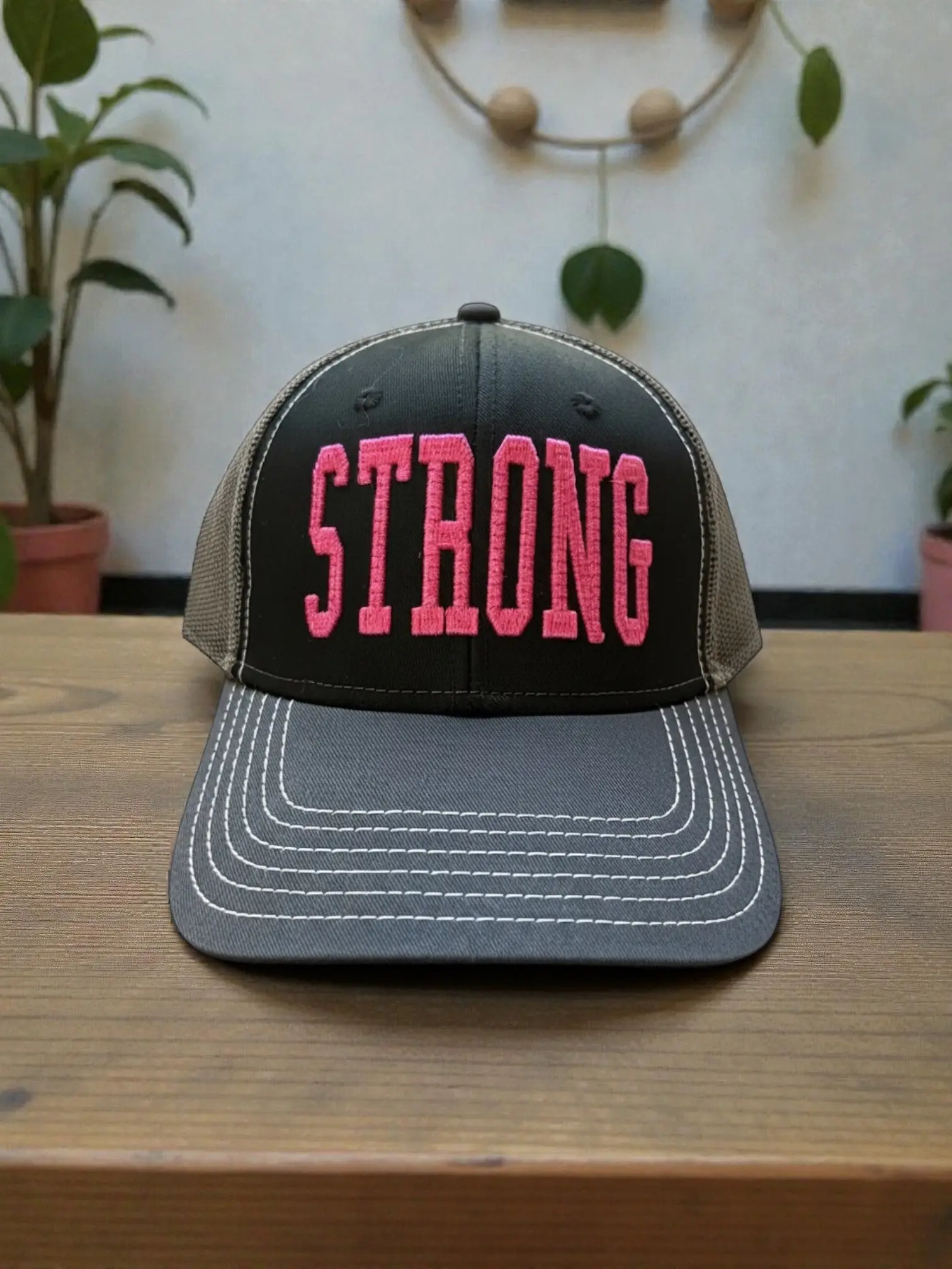 STRONG 3D Puff with texture embroidery trucker