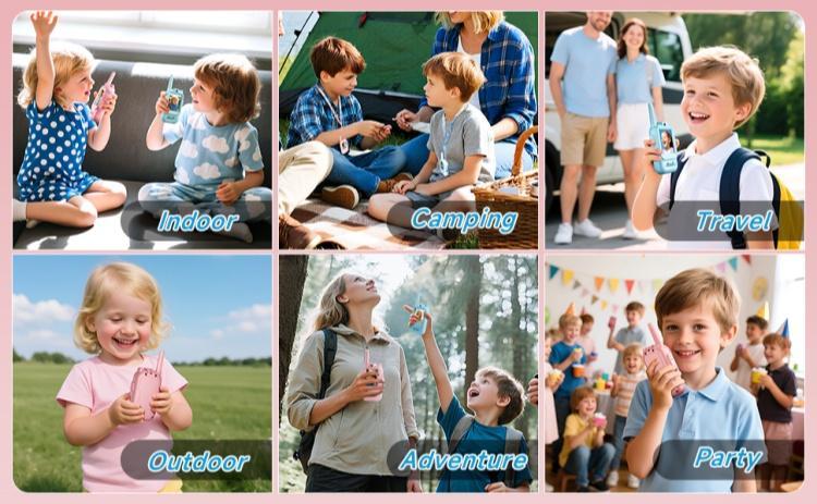 Video call intercom christmas gift Handheld 2 Pack RechargeableVideo Intercom Kids Walkies Talkies, IndoorOutdoor Toys for Family Games, Outside, Camping