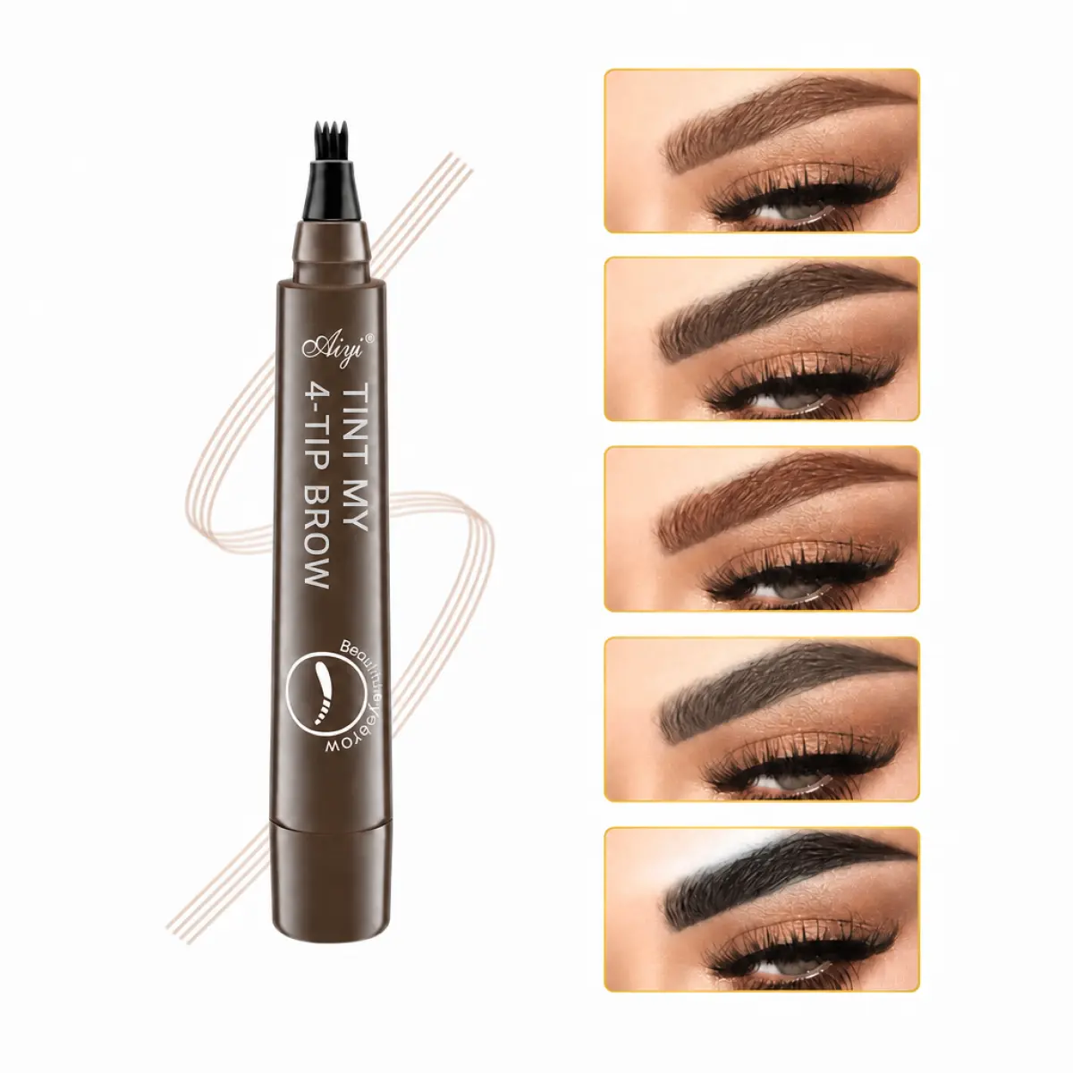【More Buy More Gift】 4-Tip Eyebrow Pen Natural Hair-Like Strokes All Day Wear backtoschool