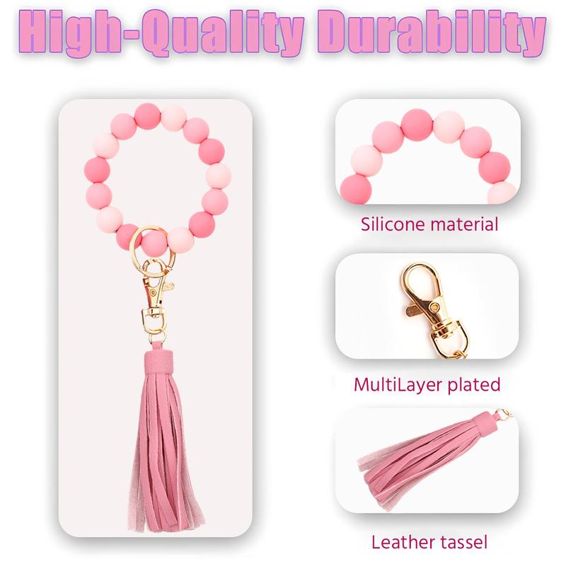Fashionable Boho Style Tassel Beaded Keychain, featuringa wallet and bracelet function, perfect as a birthday giftfor women and girls, and a perfect match for everydayoutfits.