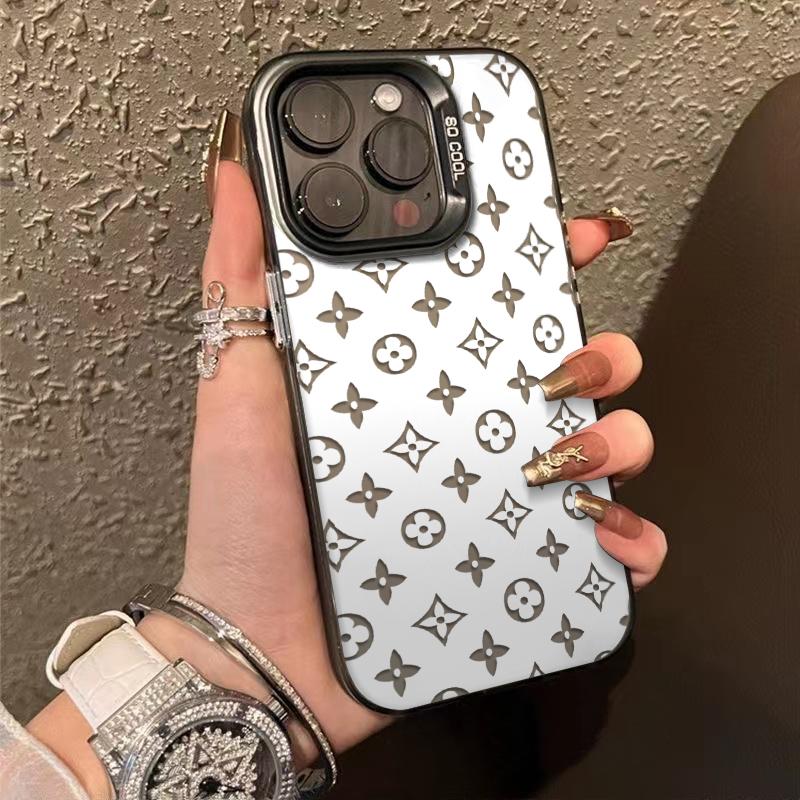 Classic Floral Patterns TPU Laser Craft Phone Case for iPhone 17 16 15 14 13 12 11 Anti-Drop Protective Cover