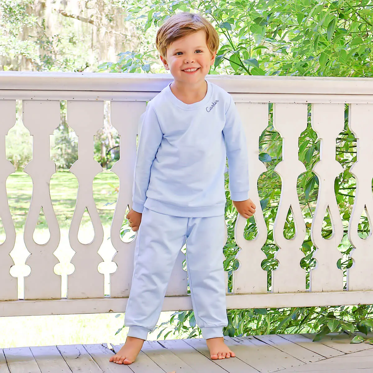 Light Blue Jogger Set - Soft Unisex Kids Sweatshirt & Sweatpant Set