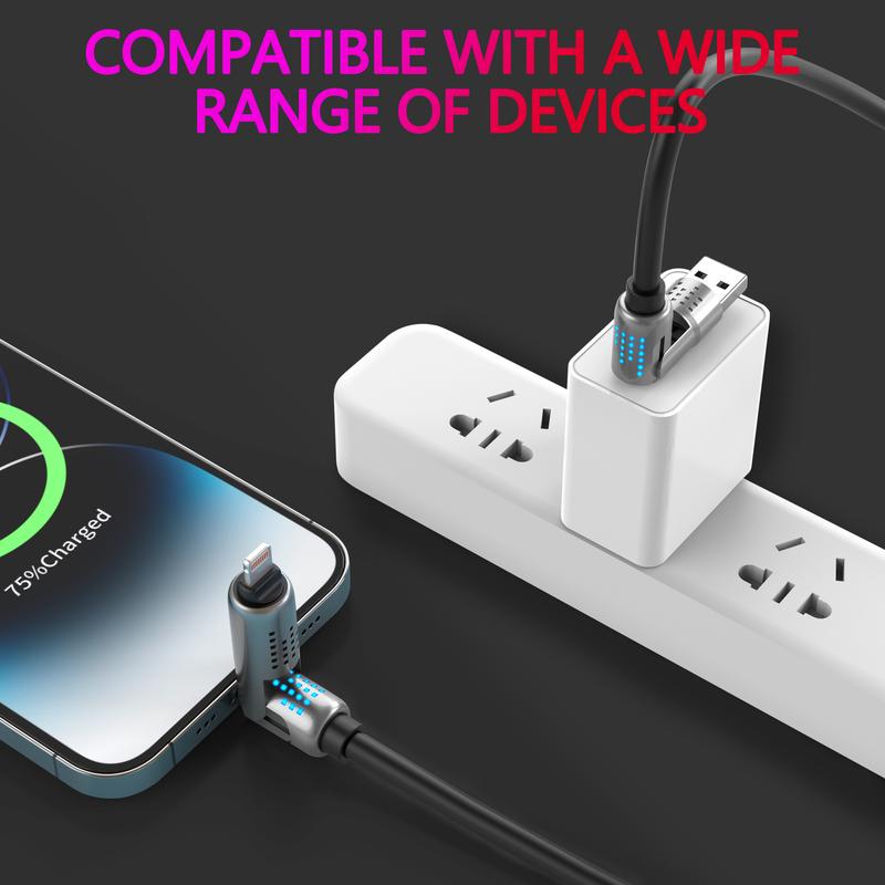 4-in-1 USB-C Cable, 240W Fast Charging, PD 5A, Aluminum, Data Transfer for iPhone 16/15, iPad, Samsung, and Laptops