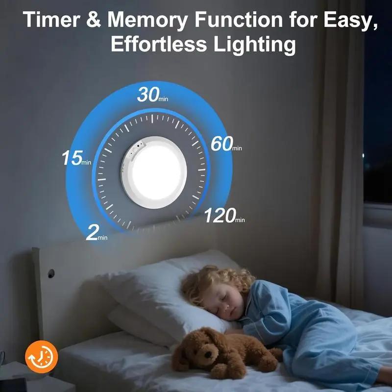 【1/2/3 PACK Rechargeable Motion Sensor Ceiling Light with 3 Lighting Options】USB Charging, Magnetic Installation, Dimmable LED Overhead Light, Plug-Free Remote Control Lighting for Closet, Pantry, Hallway, Shower, Garage night light