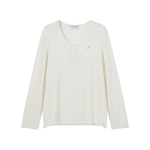 Delicate Wide Neck Henley