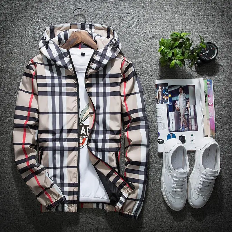 A trendy, cool and fashionable men's casual, individual and fashionable jacket with a color block ch Coats Long Sleeve Stylish Menswear Personalized