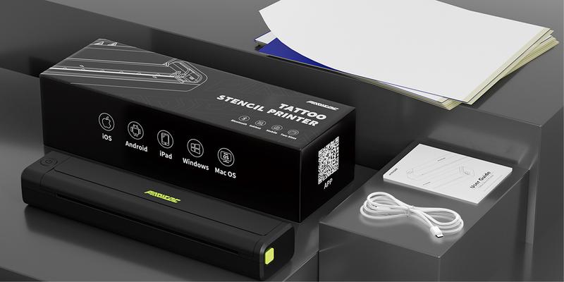 PADIEOE Tattoo Stencil Printer - Wireless Bluetooth with 2000mAh Battery Portable Thermal Copier Machine Compatible with Smartphones & PC Cordless