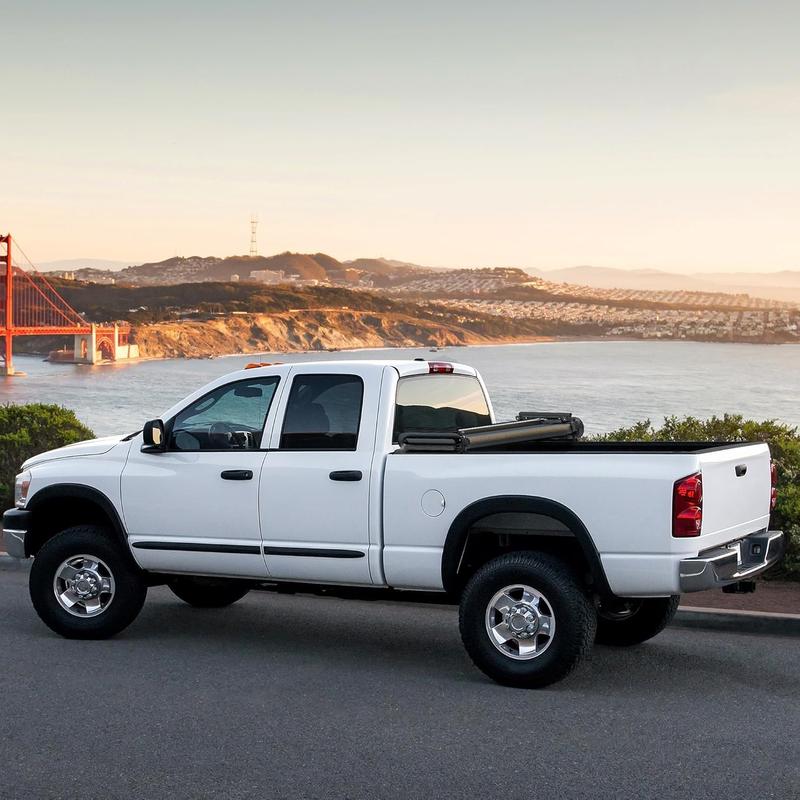 OEDRO Soft Quad-fold Truck Bed Tonneau Cover Compatible with 2004-2014 Ford F-150 F150 (Excl. Raptor Series) 5.5ft Bed pickup  cover