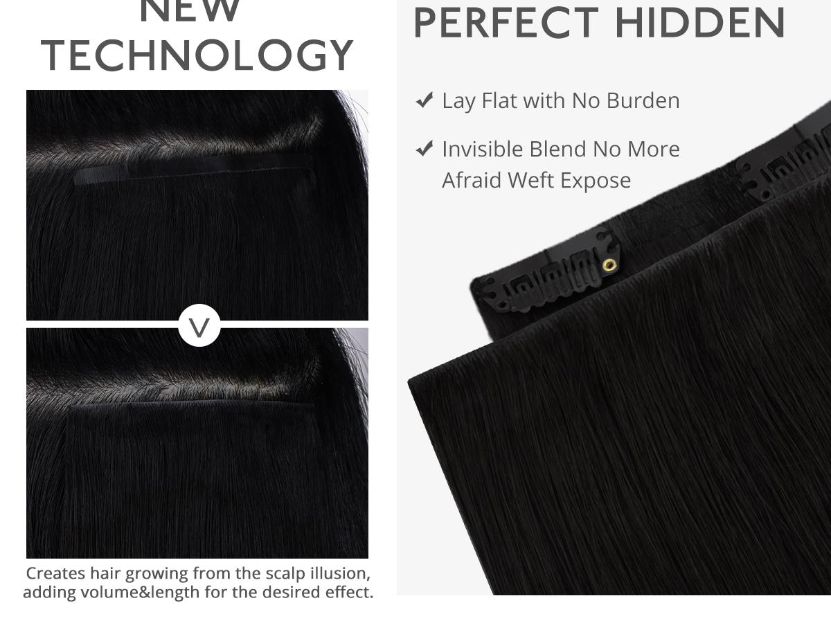 WENNALIFE Invisi Edge Clip in Hair Extensions Seamless Invisible Natural Straight Real Human Hair Chocolate Brown to Caramel Blonde SpringStatements WENNALIFE Invisi Edge Clip in Hair Extensions Seamless Invisible Natural Straight Real Human Hair Chocolate Brown to Caramel Blonde SpringStatements