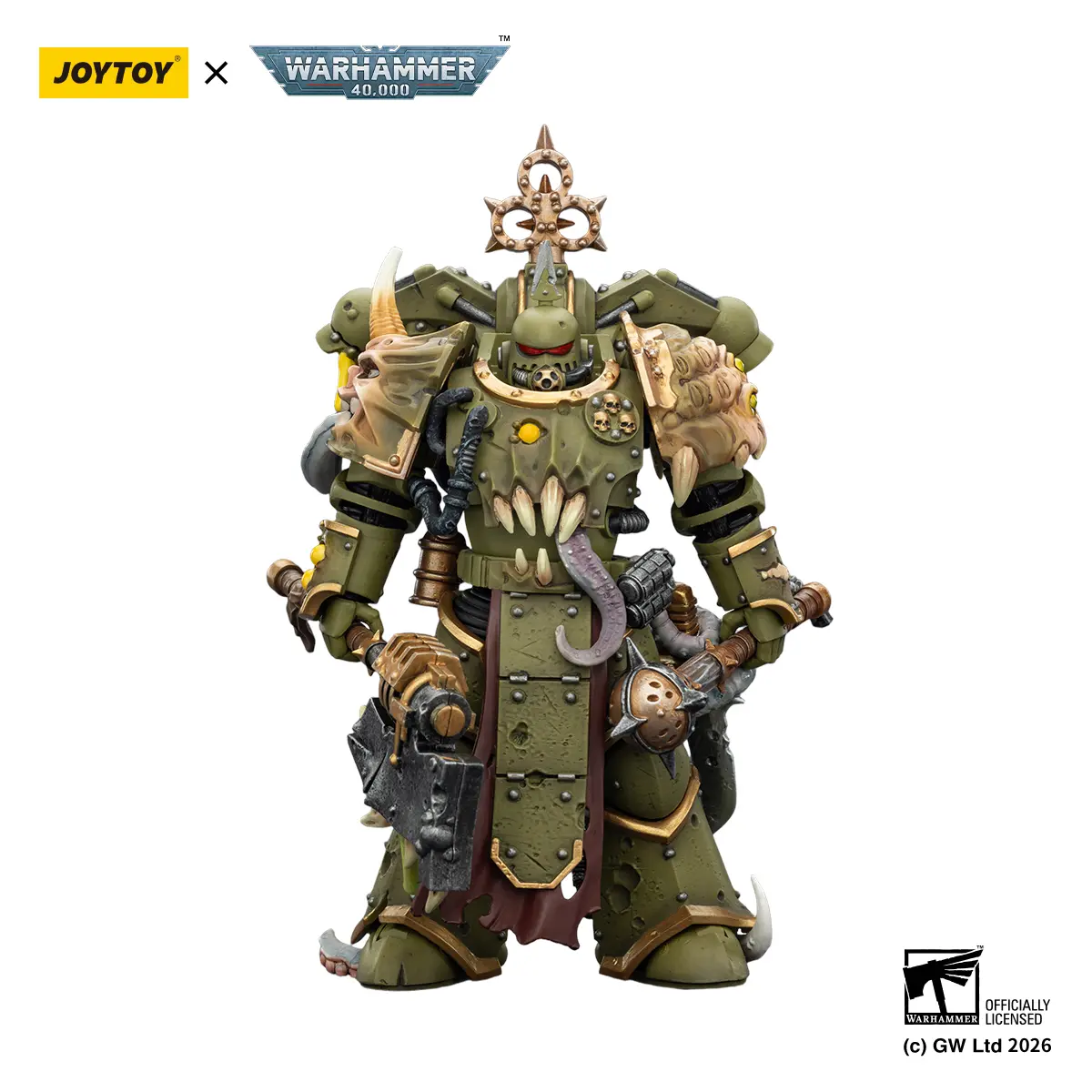 JOYTOY Warhammer 40,000 1/18 action figure Death Guard Plague Marine with Bubotic axe and Plague Knife JT03608