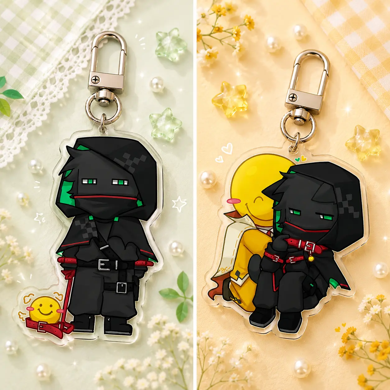 Mob Verity - ThatMob and Verity Keychains - Cute Characters, Kawaii Bag Charm for Keys, Backpack & Gifts, Collectible Fan Accessory, Aesthetic Game Merch!