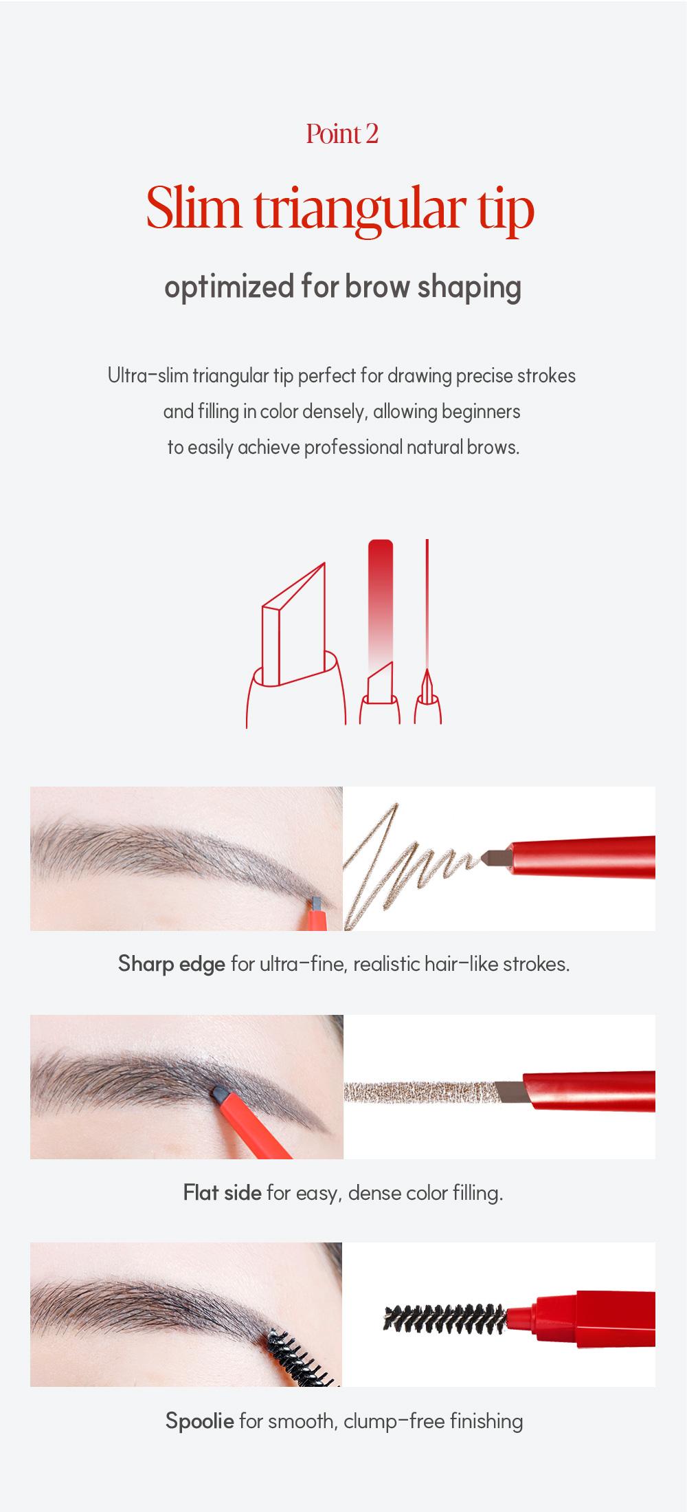 [Espoir Official] The Brow Balance Pencil | Leaf-Shaped Brow Pencil for Precise & Natural Lines, Easy to Draw Fine Hair Strokes | Available in 6 Shades