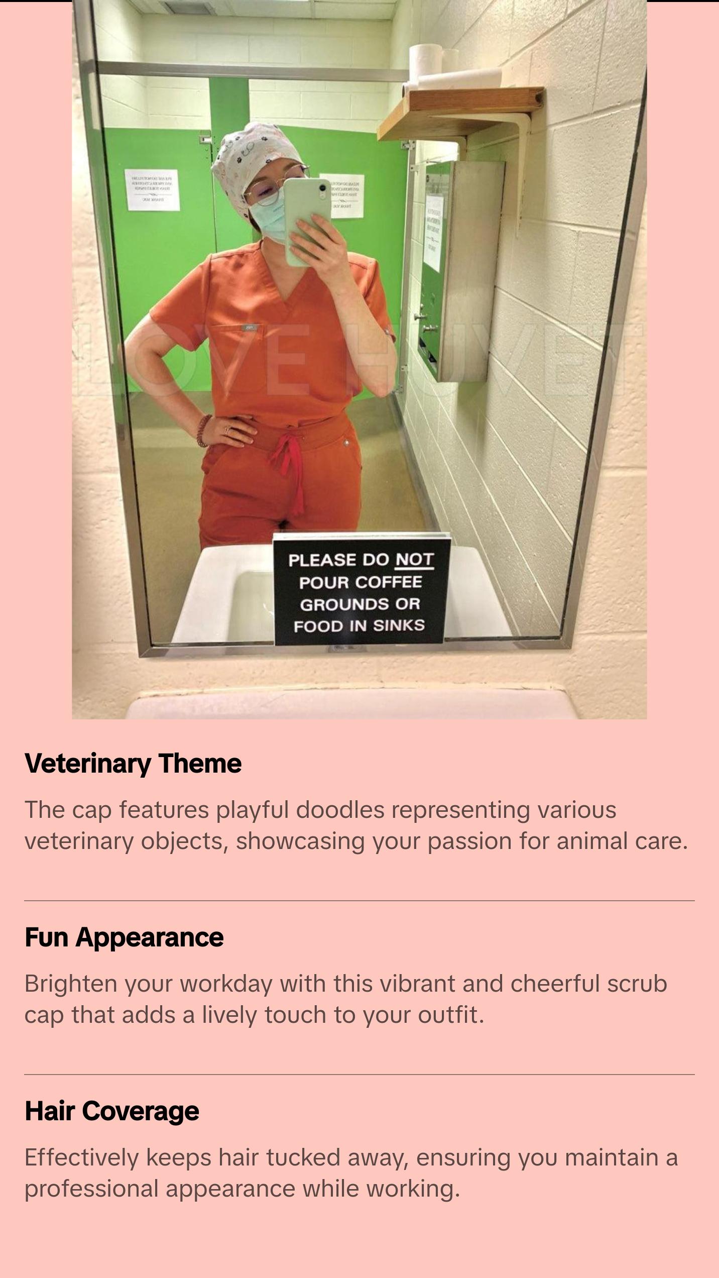 Vet Med Doodle Scrub Cap