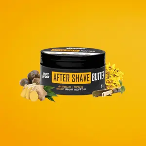 Aftershave Moisturizer Butter + Balm with Razor Bump Defense and Comfort - Vegan Ingredients - Willow Bark, Witch Hazel, Ginger,  Aloe, Shea Flower Cleanser