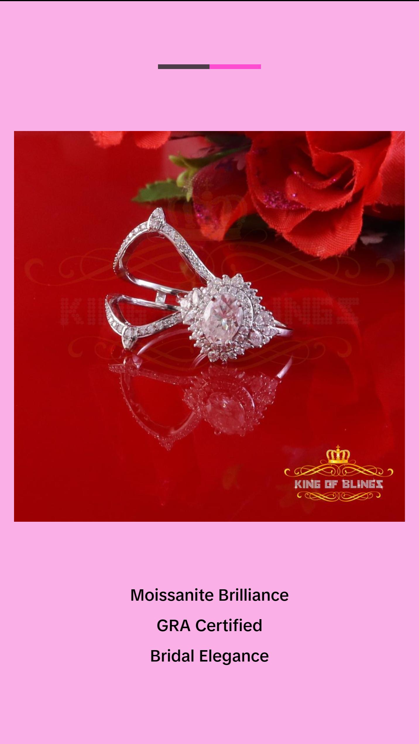 King Of Blings Solitaire Enhancer Guard Wrap Ring Insert SZ7 925 White Silver 3CT Moissanite