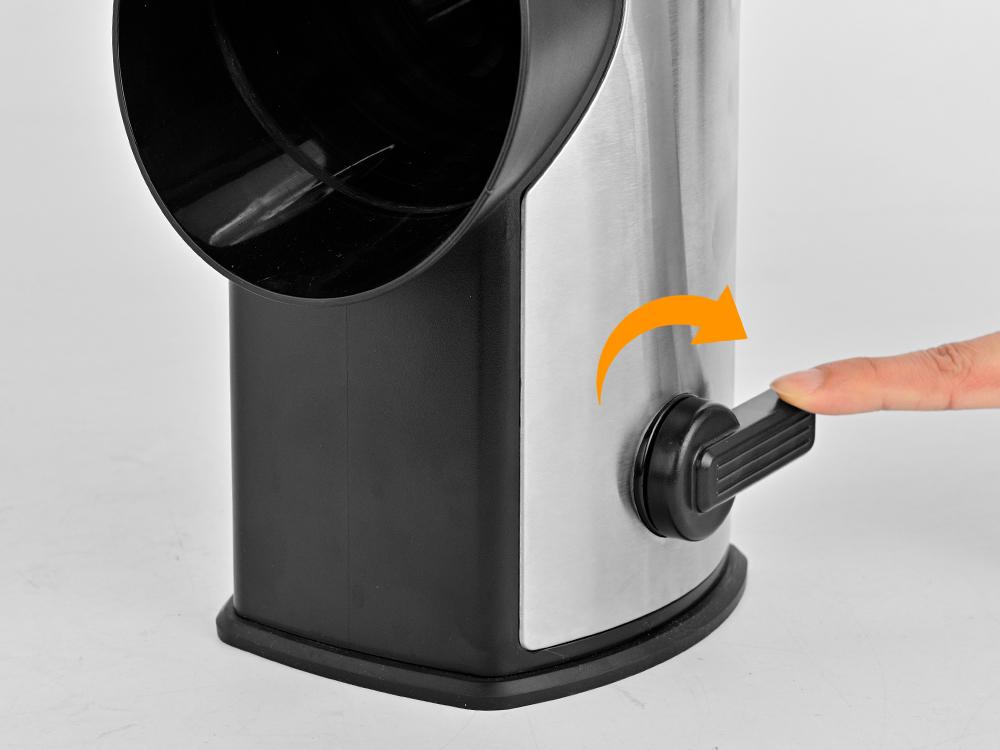 SUSTEAS Stainless Steel Rotary Cheese Grater with Handle - Comes with 5 Blades, Powerful Suction Cup Base, Comes with Blade Storage Box Cutlery Kitchen Utensil Vegetable Cutting Slicer Vegetable Cutter