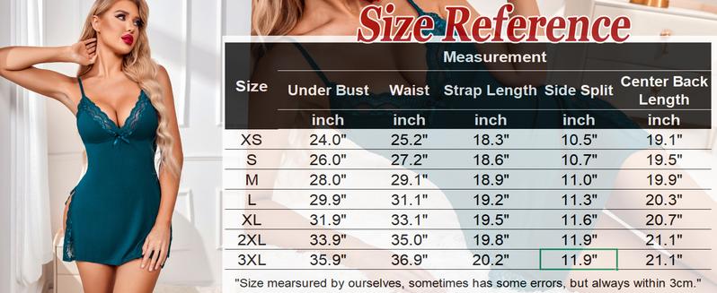Avidlove Women's Lingerie Elegant Nightwear Spaghetti Strap Nightgown Plus Lingerie, Christmas Lingerie