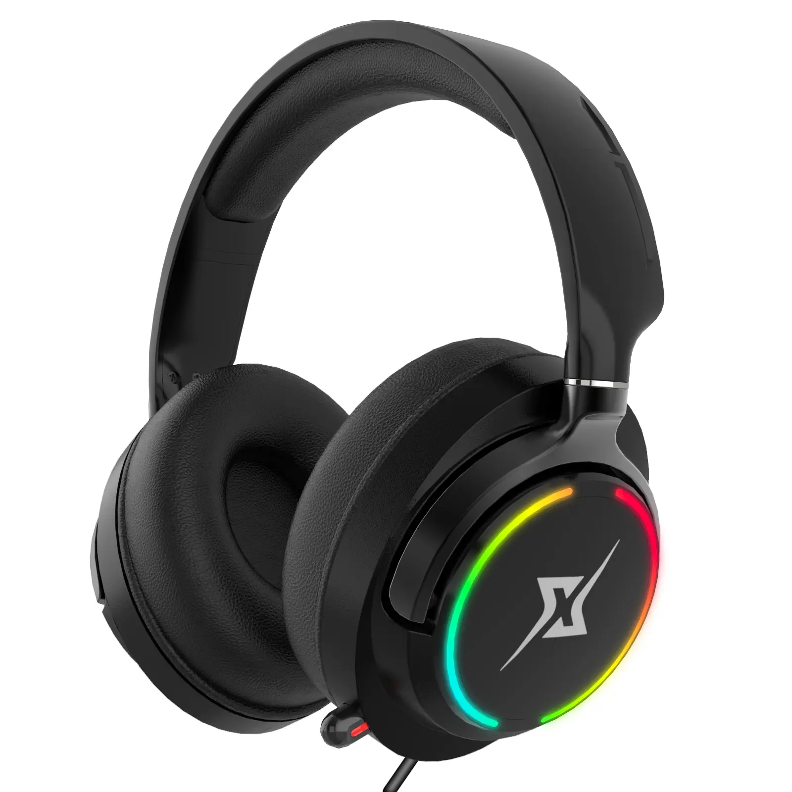 Wired Gaming Headset with Noise Canceling Microphone, Foam Coating, Magnificent Lighting - 3.5mm Jack Multi-Platform Accessory for Enhanced Play - Compatible with PC, PS4, PS5, Switch, Xbox 1, Xbox Series X|S, Laptop, Tablet - 907 Black