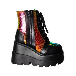 X LASR Exclusive RADIO Radioactive Black Platform Boots