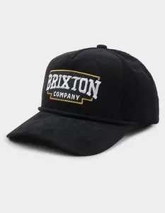 BRIXTON  Mens Pierson Corduroy NetPlus® Snapback Hat, Black Combo