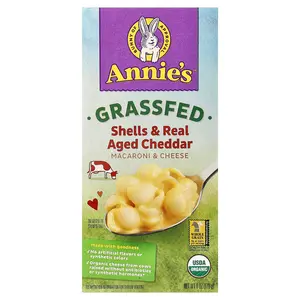 Annie's Homegrown Grassfed Macaroni & Cheese, Shells & Real Aged Cheddar, 6 oz (170 g)