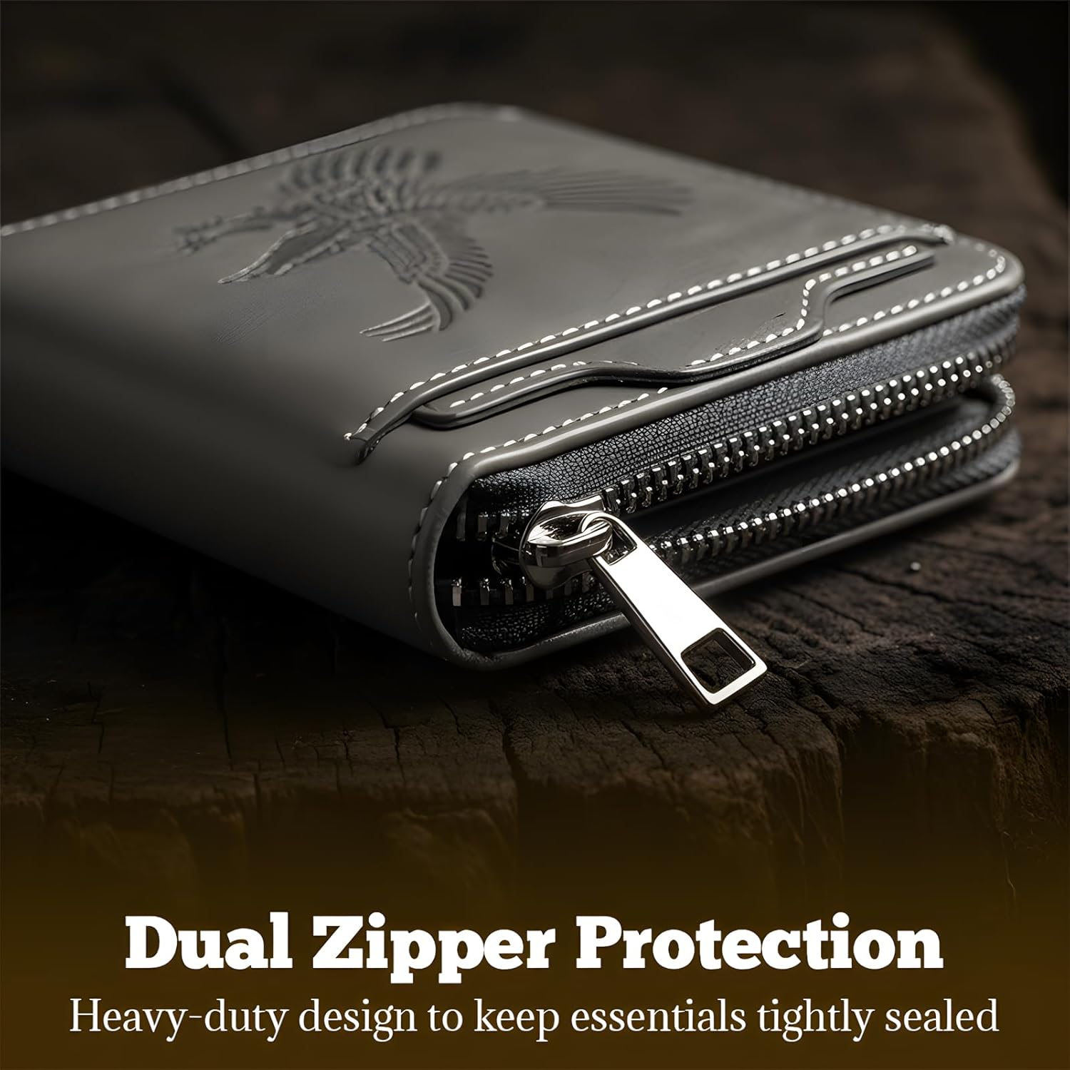 Slim Men's Vintage Eagle Embossed Short Wallet,Pocket PU Leather Bifold with ID Window & Cash Pocket,For Travel & Everyday Carry,Multi Card Slot Business Fashion Wallet